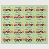 Red Tractor Truck Boerderij Productienaam & leefti Cadeaupapier (Vlak)