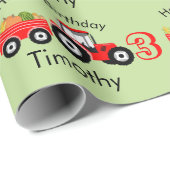 Red Tractor Truck Boerderij Productienaam & leefti Cadeaupapier (Rol Hoek)