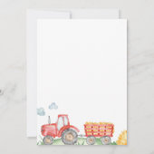 Red Tractor Verjaardagsfeestje Baby shower Uitnodi Kaart (Achterkant)