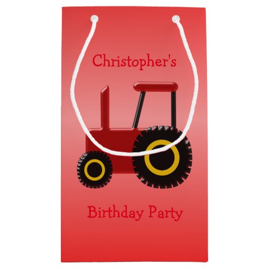 Red Tractor voegt alleen de naam Red Birthday toe Klein Cadeauzakje (Achterkant)