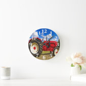 Red Tractor Wall Clock Ronde Klok (Huis)