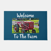 Red Tractor Welcome Boerderij Home Decor Deurmat (Voorkant)