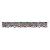 Red Tractor With Christmas Wreath Grosgrain Lint (Voorkant)