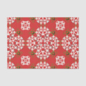 Red  Traditional Folklore Kerstmis Tissuepapier (Voorkant)
