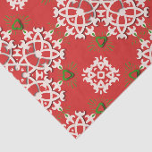 Red  Traditional Folklore Kerstmis Tissuepapier (Detail)