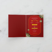 Red Traditional Indian Wedding Invitation Kaart (Binnen)
