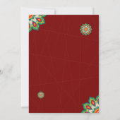Red Traditional Indian Wedding Invitation Kaart (Achterkant)