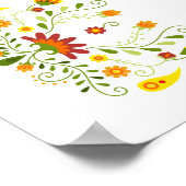 Red Traditional Mexican Floral Foto Quinceanera Poster (Hoek)