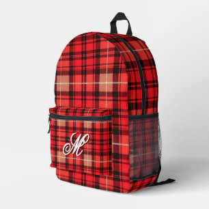 Red Traditional Plaid Tartan Trendy Collectie Bedrukte Rugzak