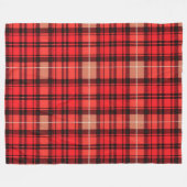 Red Traditional Plaid Tartan Trendy Collectie Fleece Deken (Voorkant (Horizontaal))
