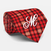 Red Traditional Plaid Tartan Trendy Collectie Stropdas (Opgerold)