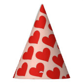 Red, traditional Valentine's day heart Feesthoedjes (Links)