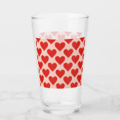 Red, traditional Valentine's day heart Glas (Achterkant)