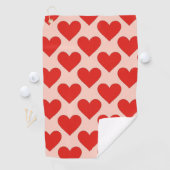 Red, traditional Valentine's day heart Golfhanddoek (Insitu)