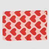 Red, traditional Valentine's day heart Golfhanddoek (Horizontaal)