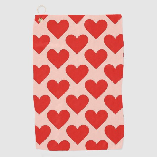Red, traditional Valentine's day heart Golfhanddoek (Voorkant)