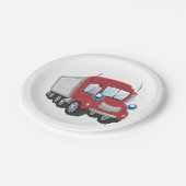 Red Trailer Truck Paper Plates Papieren Bordje (Gekanteld)