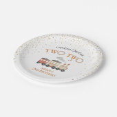 Red Train 2e verjaardag Papieren Bordje (Gekanteld)