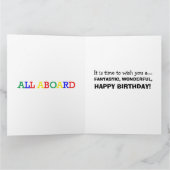 Red Train (8,5 inch x 11 inch) Groot Wenskaart Kaart (Binnen)