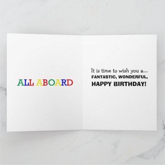 Red Train (8,5 inch x 11 inch) Groot Wenskaart Kaart (Binnen)