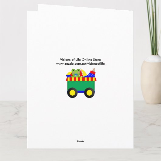 Red Train (8,5 inch x 11 inch) Groot Wenskaart Kaart (Achterkant)