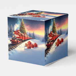 Red Train Christmas Tree Holiday Favor Box Bedankdoosjes