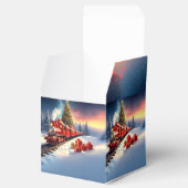 Red Train Christmas Tree Holiday Favor Box Bedankdoosjes (Geopend)
