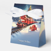 Red Train Christmas Tree Holiday Gift Box Bedankdoosjes (Voorkant Zijde)
