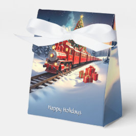 Red Train Christmas Tree Holiday Gift Box Bedankdoosjes