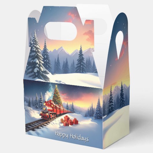 Red Train Christmas Tree Holiday Gift Box Bedankdoosjes (Geopend)