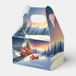 Red Train Christmas Tree Holiday Gift Box Bedankdoosjes