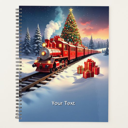 Red Train Christmas Tree Holiday Planner (Voorkant)