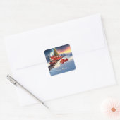 Red Train Christmas Tree Holiday Sticker (Envelop)