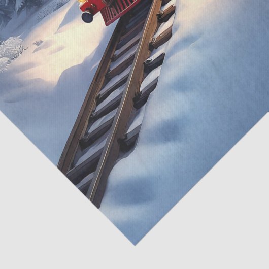 Red Train Christmas Tree Holiday Tissue Paper Tissuepapier (Detail)