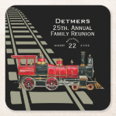 Red Train Familie Reünie Kartonnen Onderzetters (Voorkant)