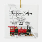 Red Train Familie Reünie Keramisch Ornament (Achterkant)