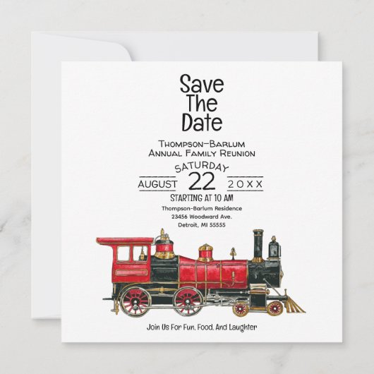 Red Train Familie Reünie Save The Date (Achterkant)