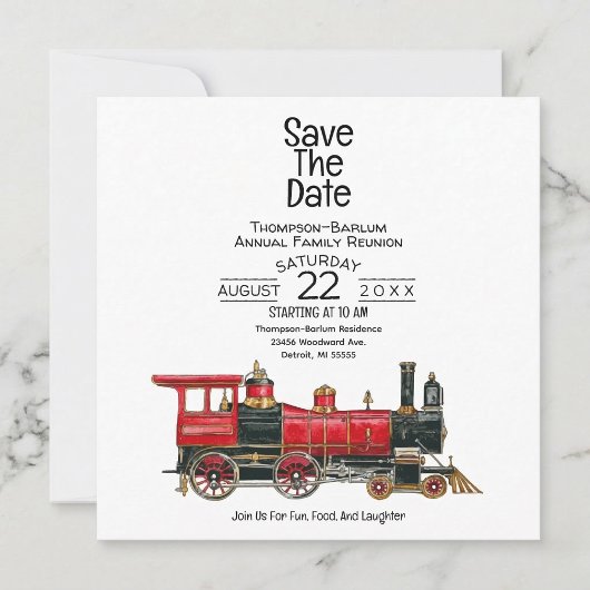 Red Train Familie Reünie Save The Date