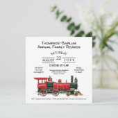 Red Train Familie Reünie uitnodiging (Staand voorkant)