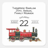 Red Train Familie Reünie Vierkante Sticker (Voorkant)