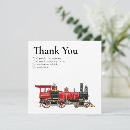 Red Train Flat Bedankt voor alles Kaart (Staand voorkant)