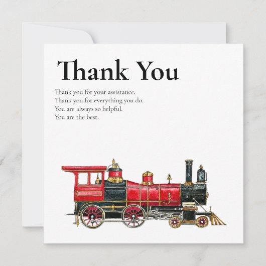 Red Train Flat Bedankt voor alles Kaart (Voorkant)