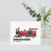 Red Train Flat Dank u Briefkaart (Staand voorkant)