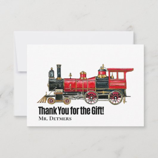 Red Train Flat Dank u kaart (Voorkant)