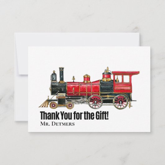 Red Train Flat Dank u kaart (Achterkant)