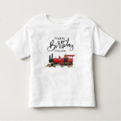 Red Train Happy Birthday "Jouw naam" Kinder Shirts (Voorkant)
