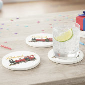 Red Train Happy Birthday Sandstone Onderzetter