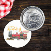 Red Train Happy Birthday Sandstone Onderzetter