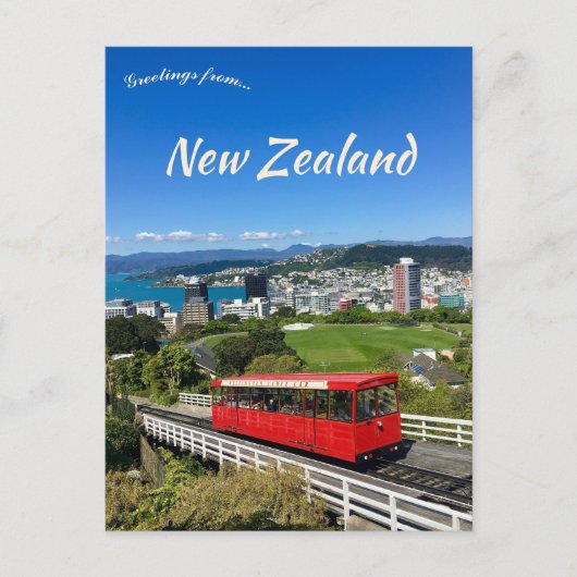 Red Train Kelburn Station Wellington New Zealand Briefkaart (Voorkant)
