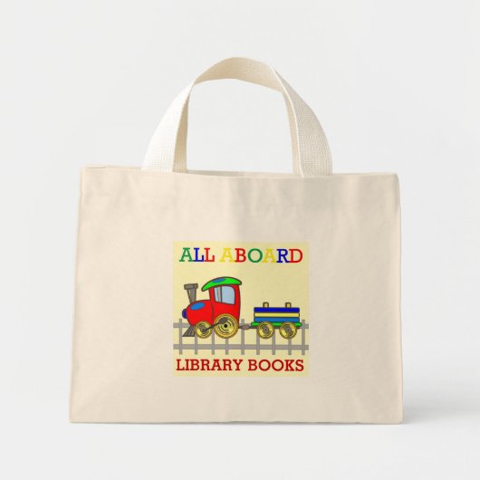 Red Train Library Books Kinder Canvas tas (Voorkant)